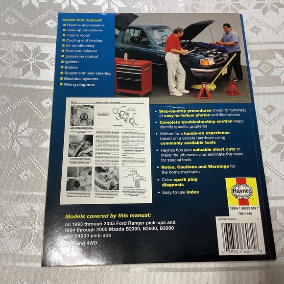 Ford Ranger Pick-ups 1993 to 2005 Haynes Repair Manual - Picture 4 of 6